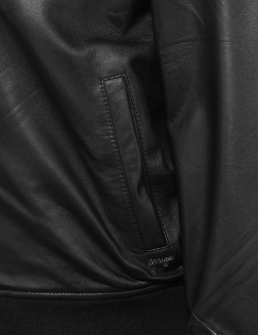 Minimalist Sleek Black Bomber Leather Jacket - Women (1)