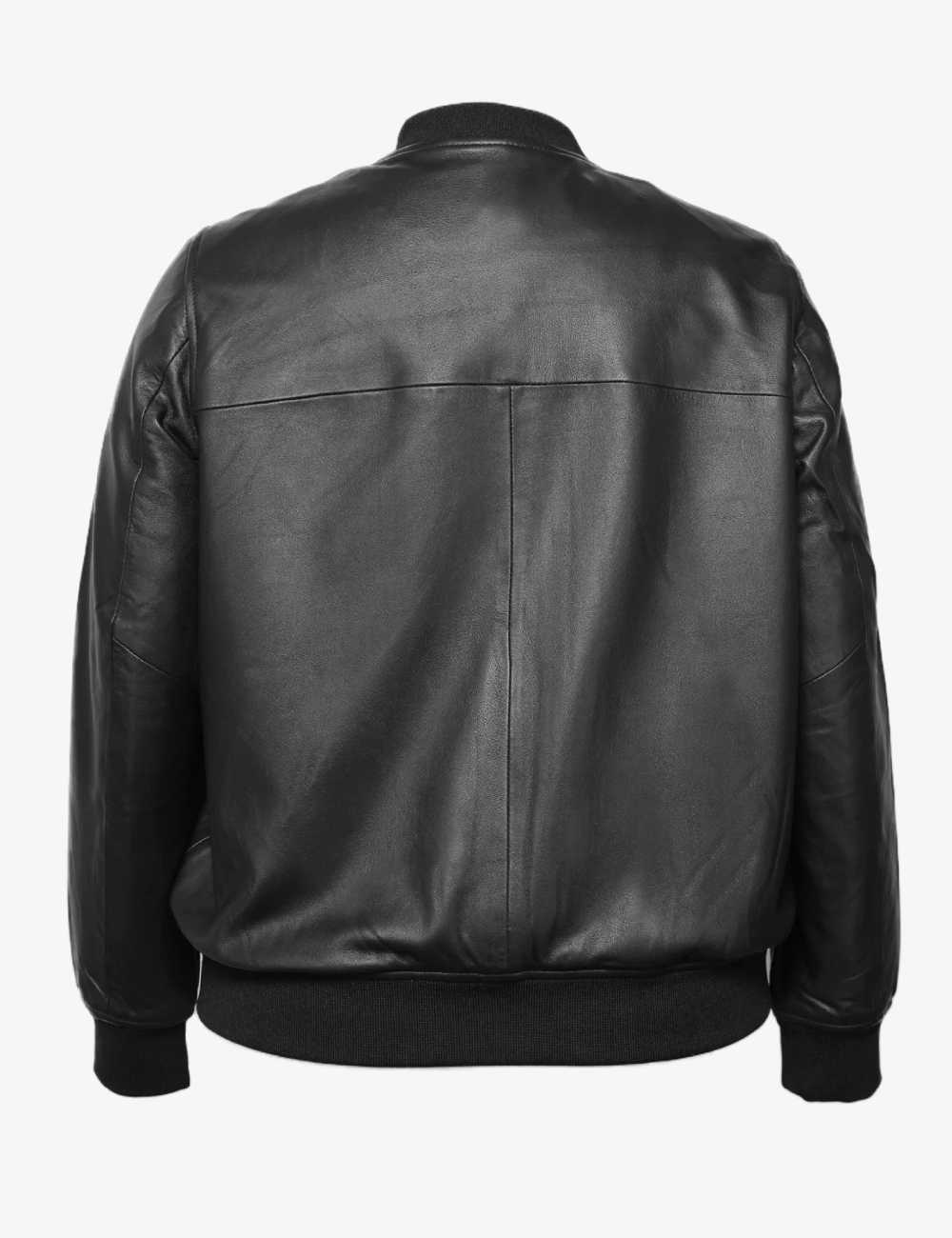 Minimalist Sleek Black Bomber Leather Jacket - Women (2)