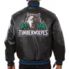 Minnesota Timberwolves Domestic Black Leather Varsity Jacket - Image 2