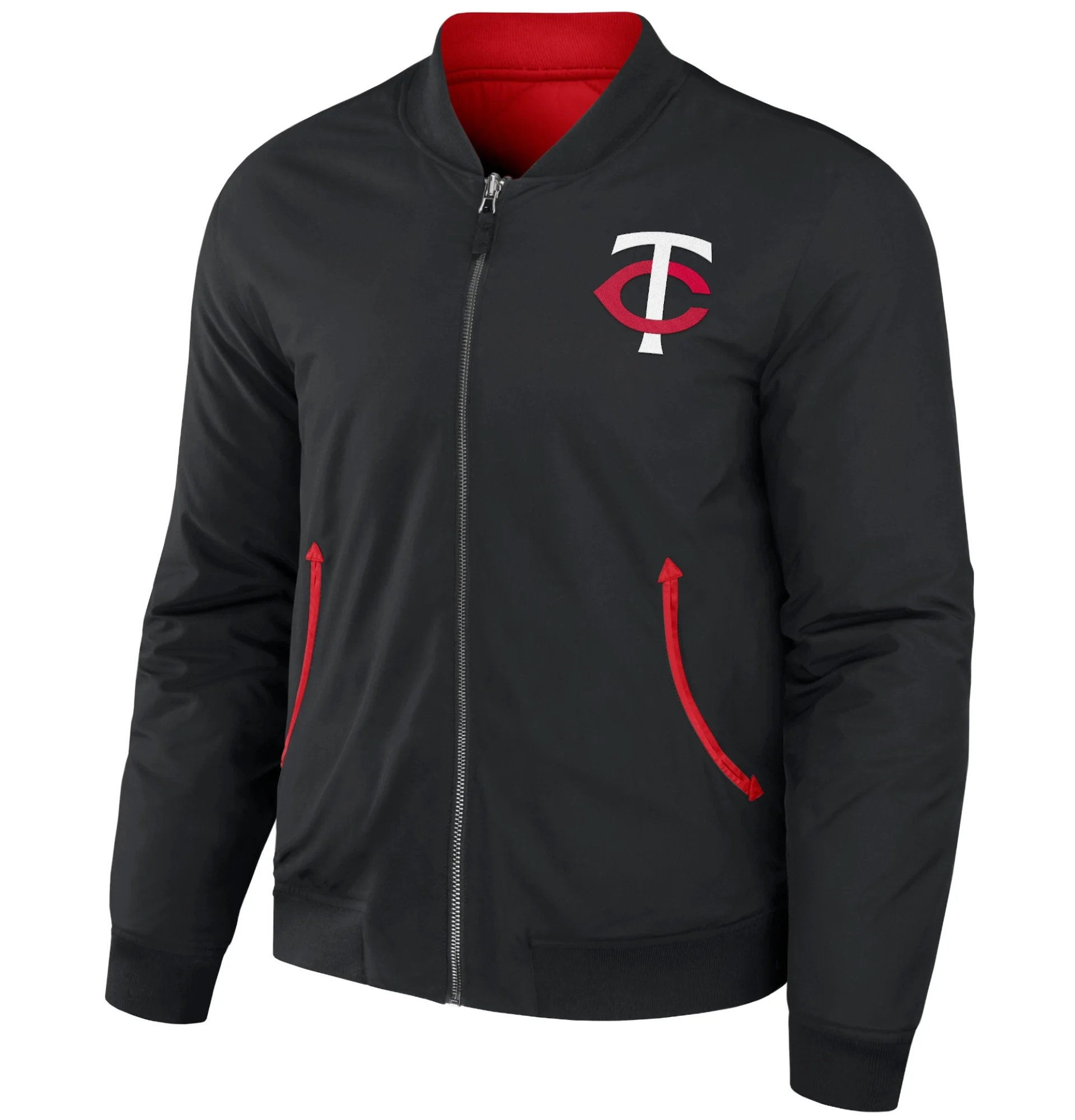 Minnesota-Twins-Darius-Rucker-Reversible-Full-Zip-Bomber-Varsity-Jacket-LEATHER MOTO 1
