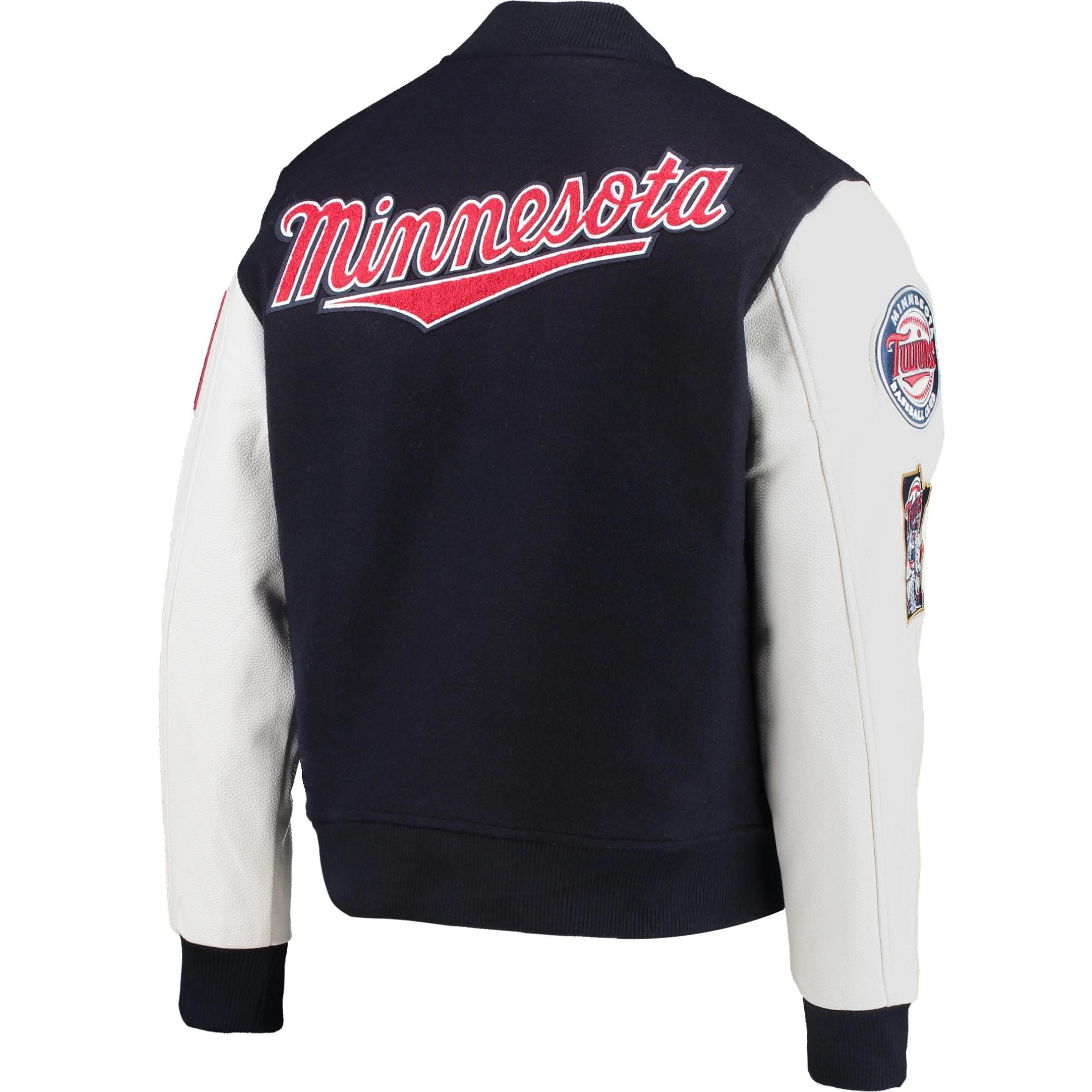 Minnesota-Twins-Pro-Standard-Ribbed-Knitted-Wool-Leather-Varsity-Jacket-LEATHER MOTO 2