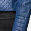 Modern Elegance Navy Blue Biker Leather Jacket (5)