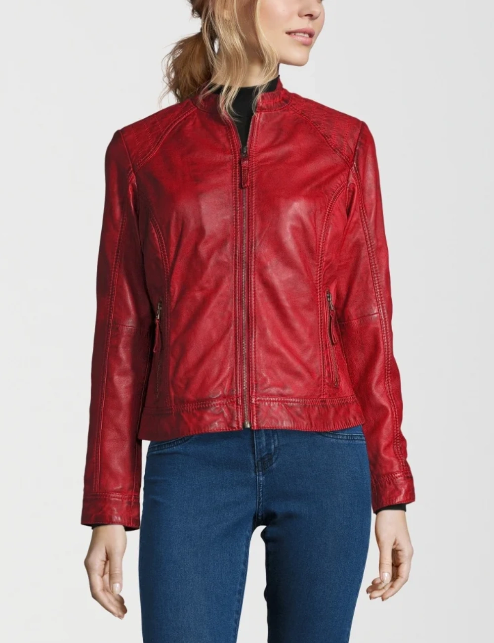 Mustang Fierce Red Leather Jacket – Bold Statement Piece (2)
