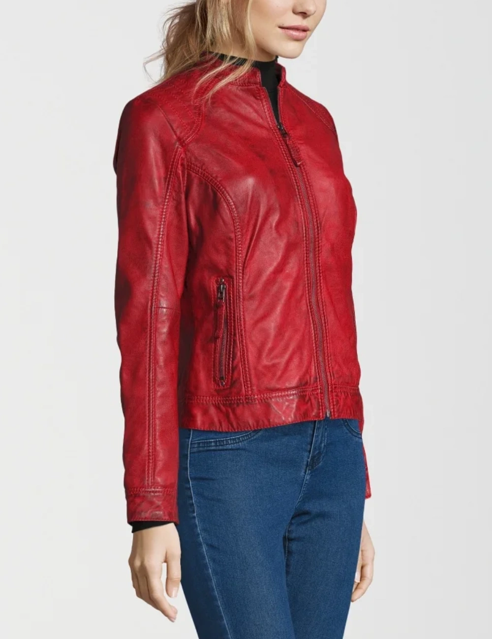 Mustang Fierce Red Leather Jacket – Bold Statement Piece (4)