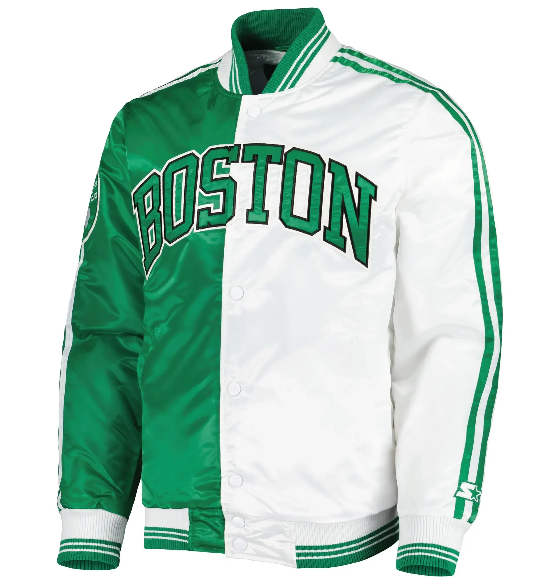 Boston Celtics Starter Kelly Varsity Jacket - Green/White