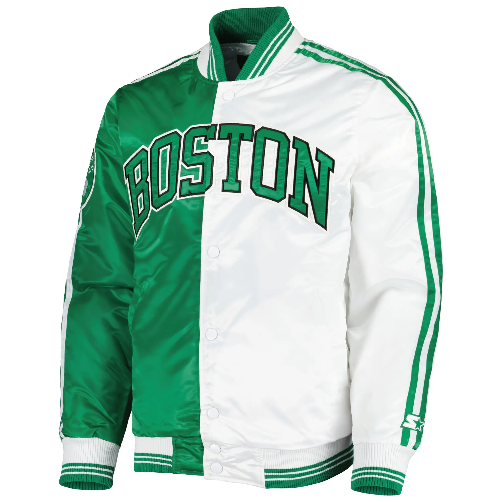 Boston Celtics Starter Kelly Varsity Jacket - Green/White