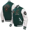 NBA Boston Celtics Wool & Leather Varsity Jacket - Green/White - Image 3
