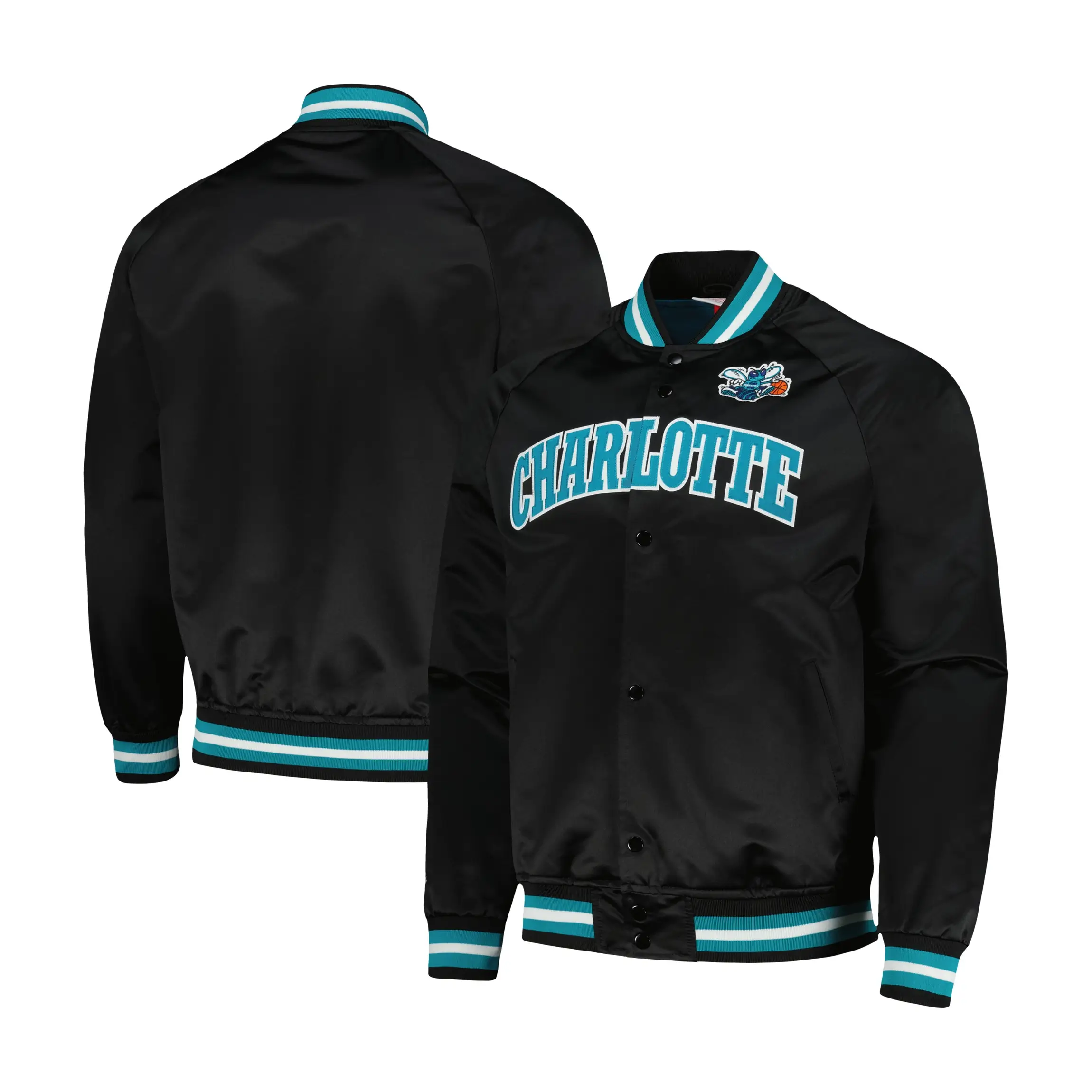 NBA-Mens-Charlotte-Hornets-Black-Hardwood-Classics-Varsity-Jacket-LeatherMoto