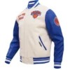 NBA New York Knicks Classic Wool & Leather Varsity Jacket - Image 3