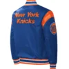 New York Knicks Force Play Satin Full Snap Varsity Jacket - Image 2