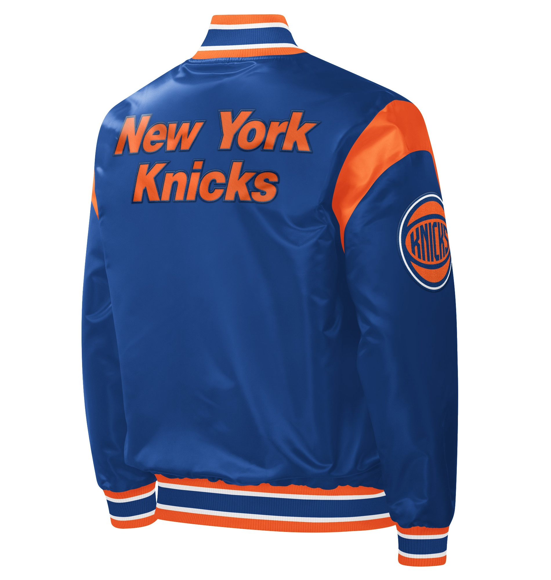 Alternative view of New York Knicks Force Play Satin Full Snap Varsity Jacket