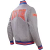 New-York-Knicks-Pro-Standard-Heather-Gray-Varsity-Jacket-LeatherMoto