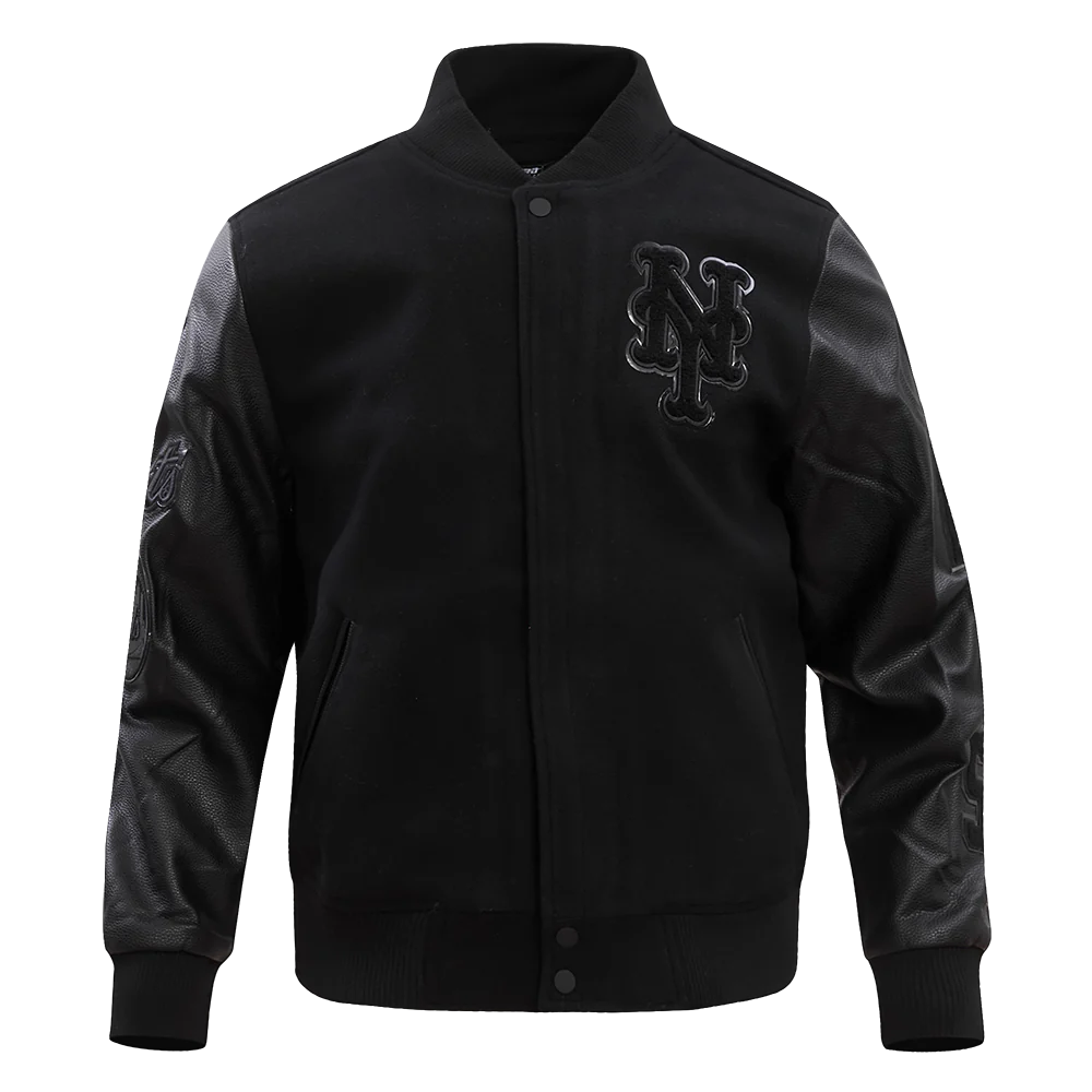 New-York-Mets-Triple-Black-Wool-And-Leather-Varsity-Jacket-leather moto 2