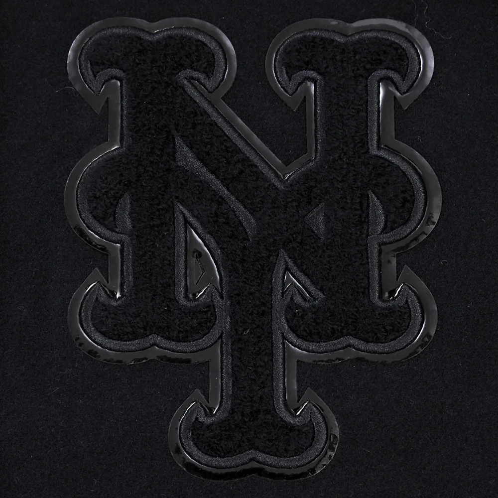 New York Mets Full Black Wool & Leather Varsity - Image 5