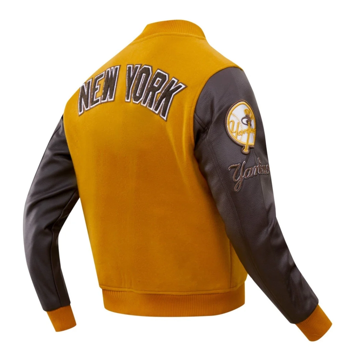 New-York-Yankees-Classic-Logo-Tan-Brown-Varsity-Jacket-leather moto 2