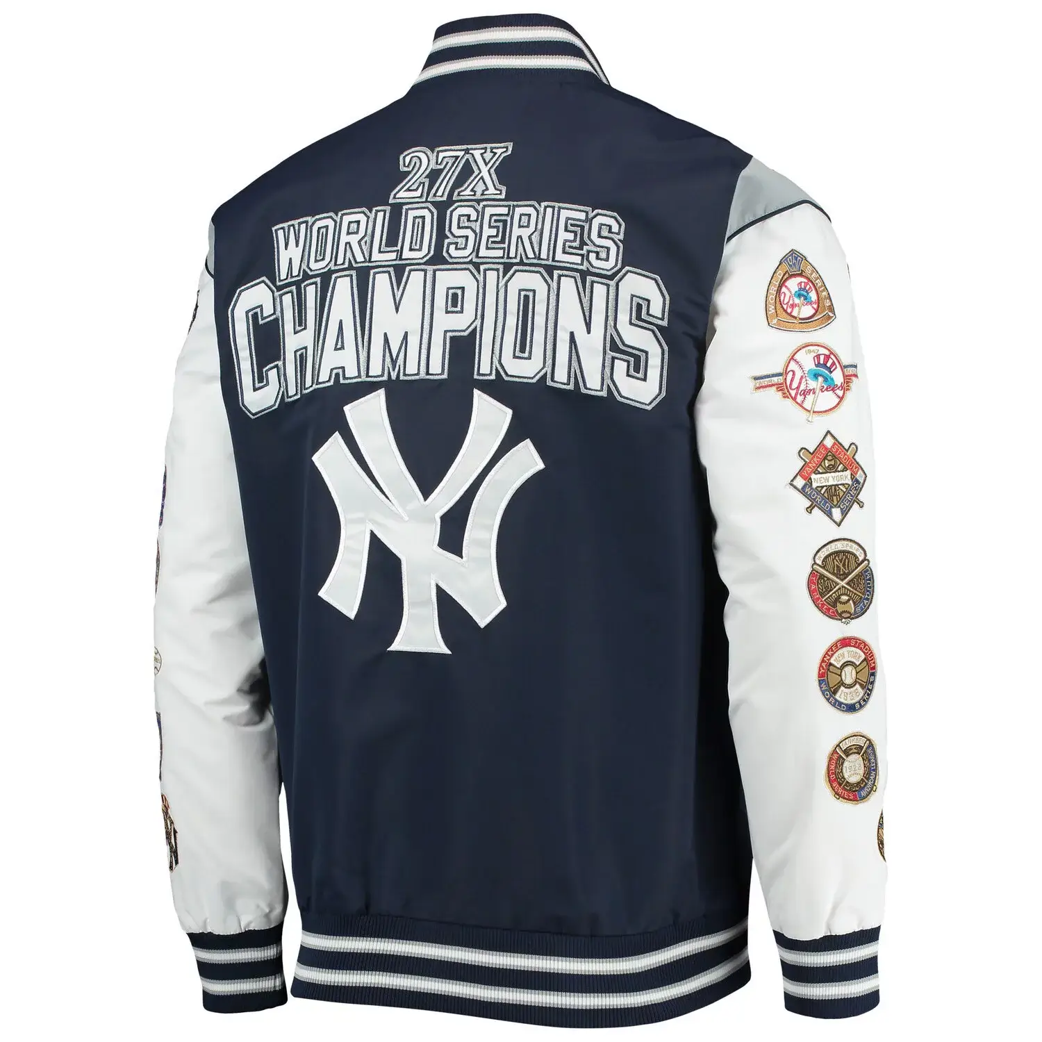 New-York-Yankees-Complete-Game-Commemorative-Full-Snap-Navy-White-Jacket-leather moto 2