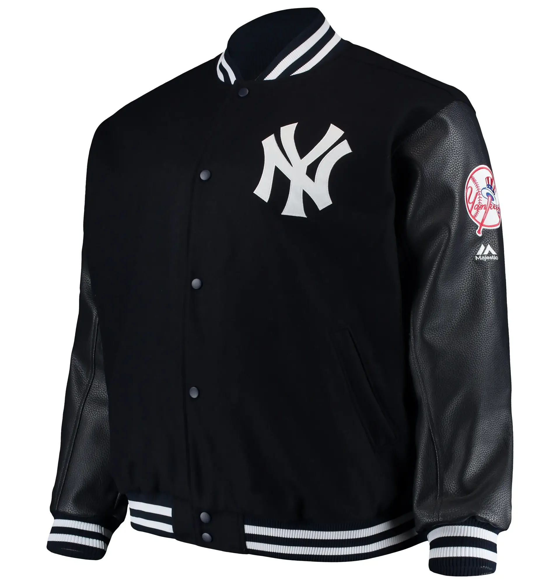 New-York-Yankees-On-Field-Authentic-Collection-Full-Snap-Black-Varsity-Jacket-leather moto