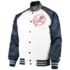 New-York-Yankees-Starter-Clean-Up-Hitter-Full-Snap-Satin-White-Navy-Varsity-Jacket-leather moto 1