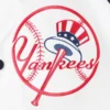New-York-Yankees-Starter-Clean-Up-Hitter-Full-Snap-Satin-White-Navy-Varsity-Jacket-leather moto 3