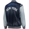 New-York-Yankees-Starter-Enforce-Full-Snap-Satin-Navy-Gray-Varsity-Jacket-leather moto 2