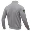 Oakland-Athletics-Pro-Standard-Full-Zip-Polyester-Varsity-Gray-Jacket-LEATHER MOTO 4
