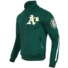 Oakland-Athletics-Pro-Standard-Stand-Up-Collar-Full-Zip-Polyester-Varsity-Jacket-LEATHER MOTO 3