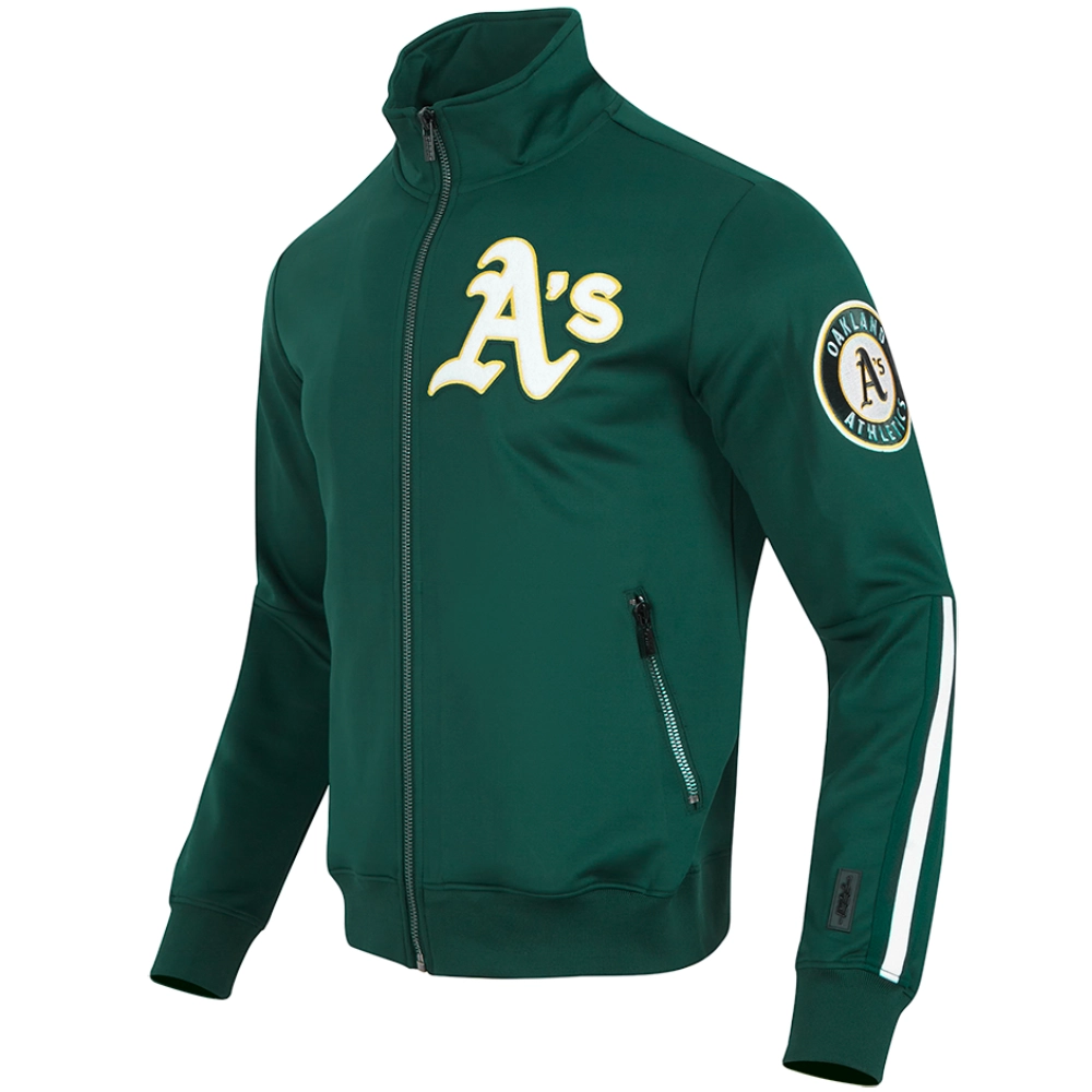 Oakland-Athletics-Pro-Standard-Stand-Up-Collar-Full-Zip-Polyester-Varsity-Jacket-LEATHER MOTO 3