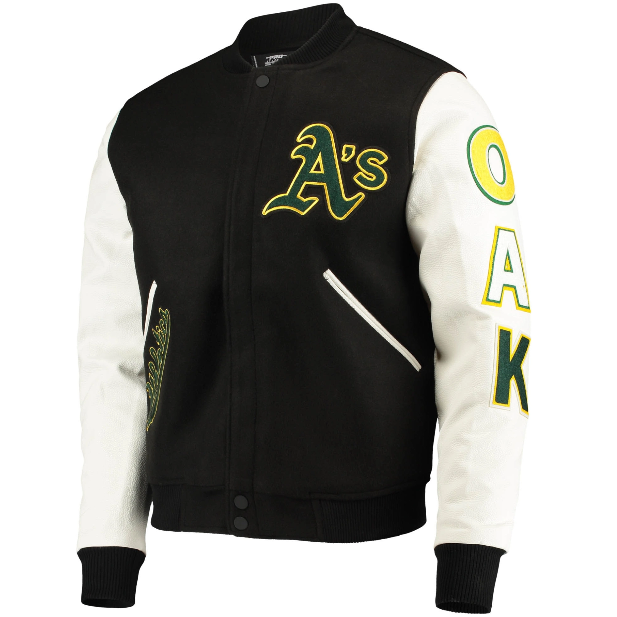 Oakland-Athletics-Pro-Standard-Wool-Leather-Logo-Varsity-Jacket-LEATHER MOTO 1