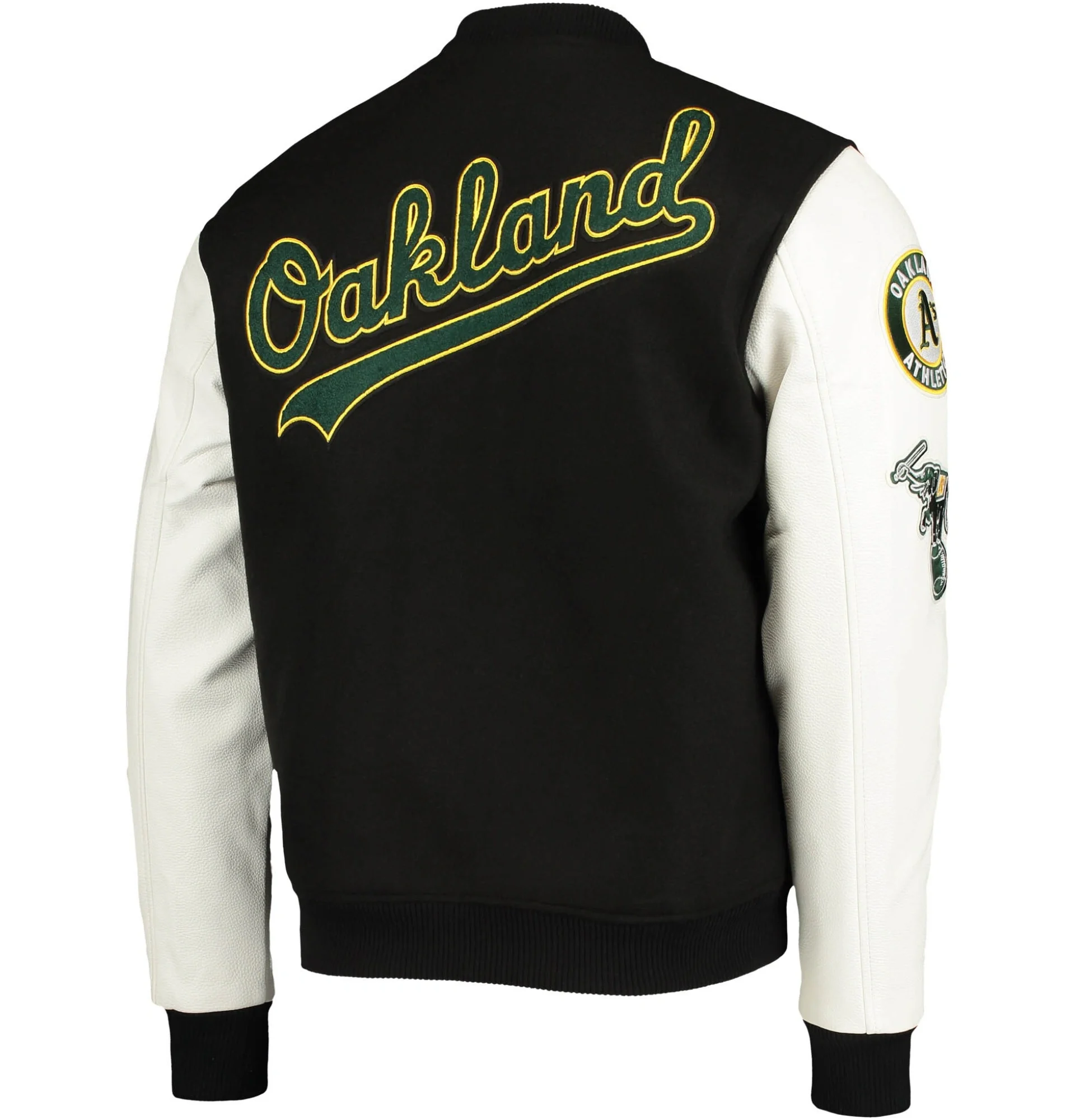 Oakland-Athletics-Pro-Standard-Wool-Leather-Logo-Varsity-Jacket-LEATHER MOTO 2