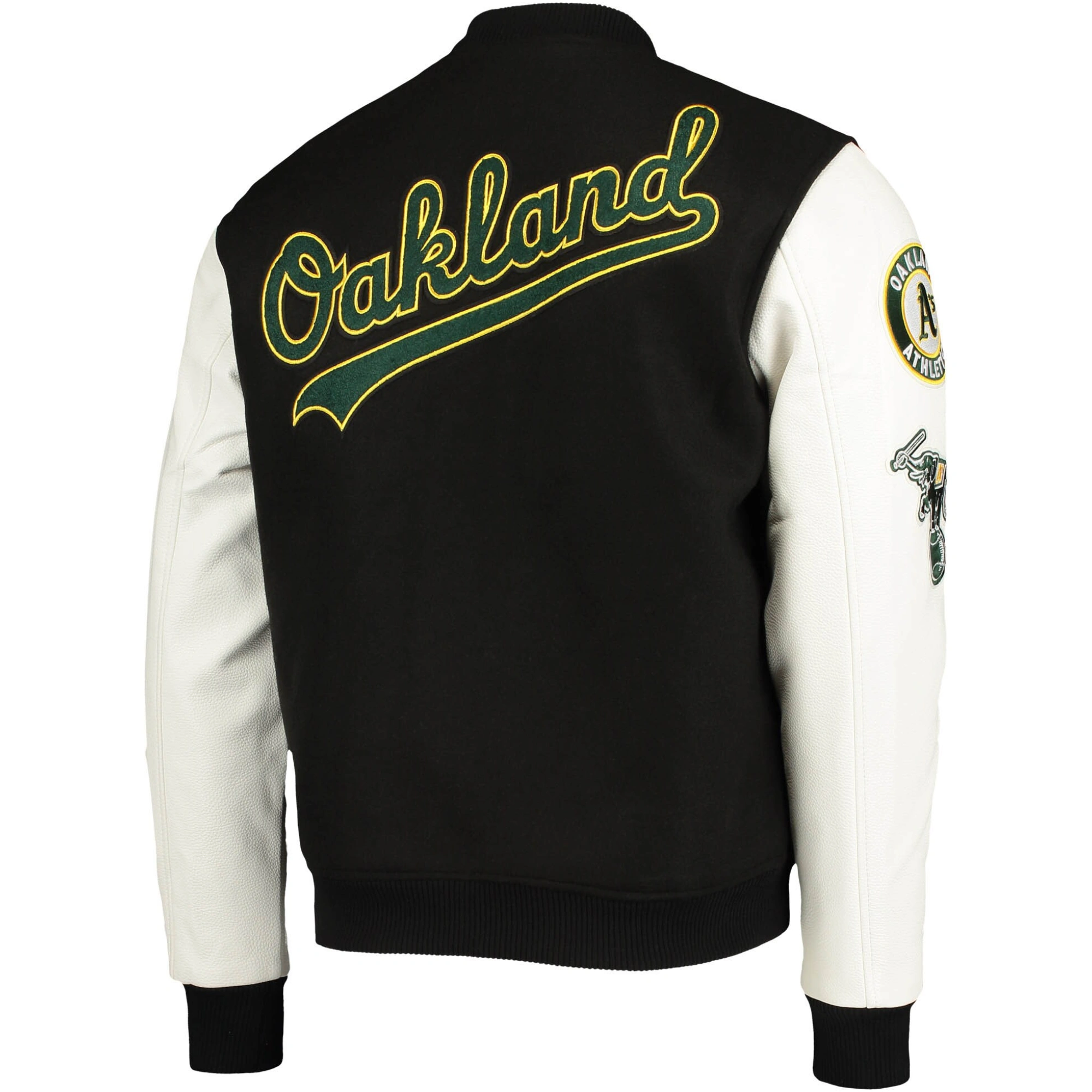 Oakland-Athletics-Pro-Standard-Wool-Leather-Logo-Varsity-Jacket-LEATHER MOTO 2