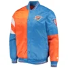 Oklahoma City Thunder 75th Anniversary Leader Color Block Varsity Jacket BY lEATHERmOTO (1)