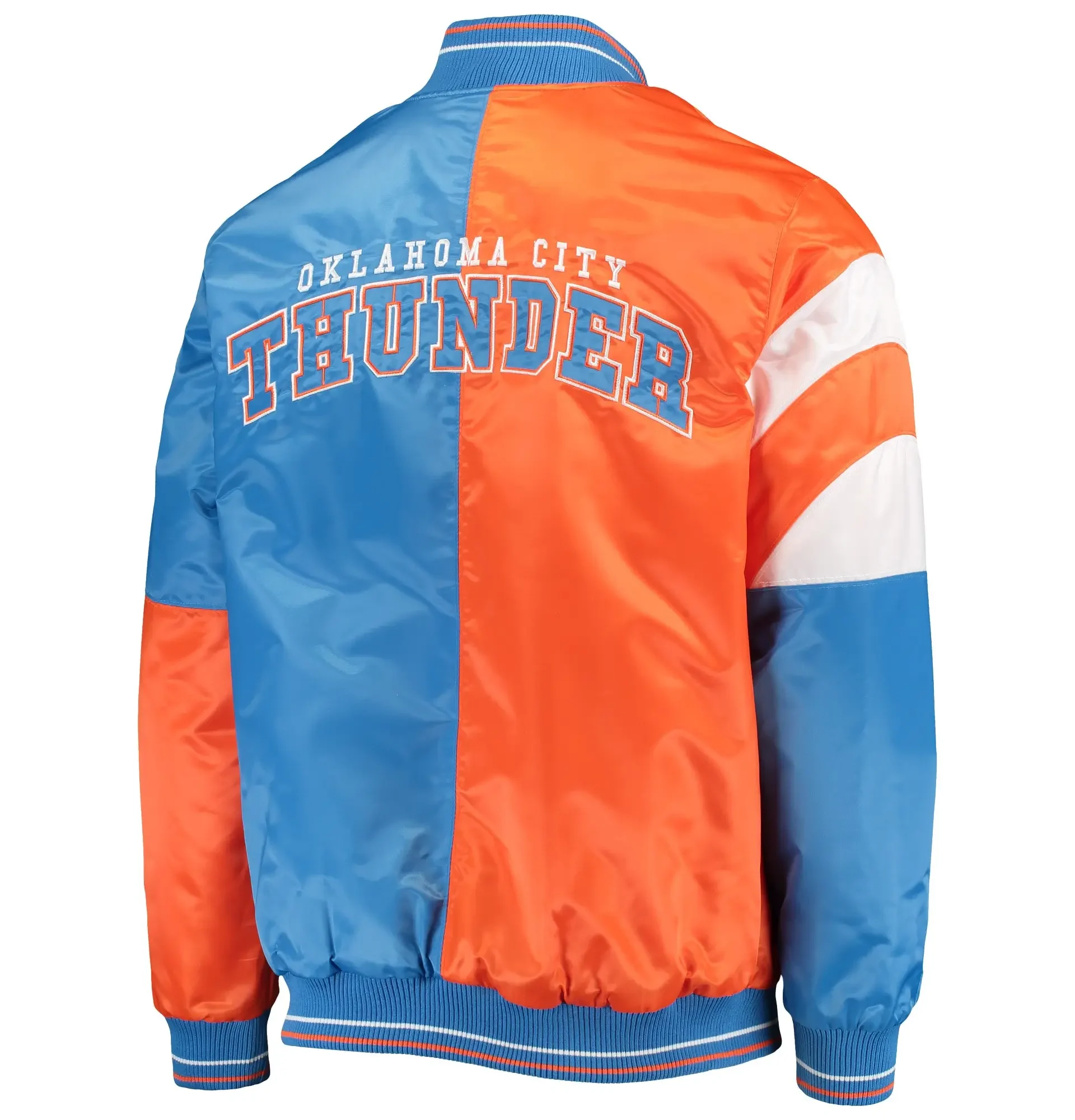 Oklahoma City Thunder 75th Anniversary Leader Color Block Varsity Jacket BY lEATHERmOTO (2)