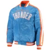 Oklahoma City Thunder Blue The Offensive Satin Varsity Jacket By LeatherMoto (1)