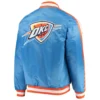 Oklahoma City Thunder Blue The Offensive Satin Varsity Jacket By LeatherMoto (2)
