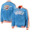 Oklahoma City Thunder Blue The Offensive Satin Varsity Jacket By LeatherMoto (4)