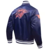 Oklahoma City Thunder Pro Standard 202324 City Edition Full-Snap Navy Satin Varsity Jacket From LeatherMoto (2)