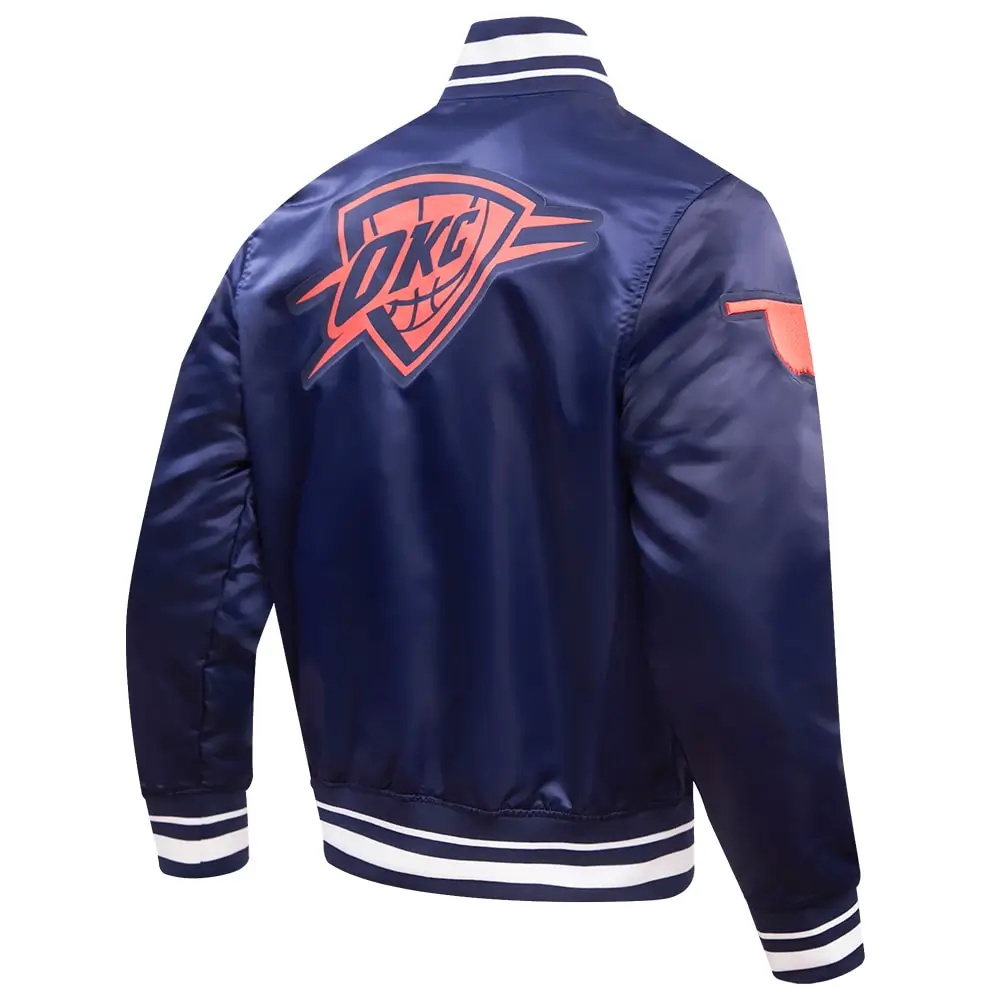 Oklahoma City Thunder Pro Standard 202324 City Edition Full-Snap Navy Satin Varsity Jacket From LeatherMoto (2)