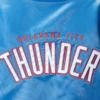 Oklahoma City Thunder Starter The Draft Pick Full-Snap Blue Satin Varsity Jacket (3)