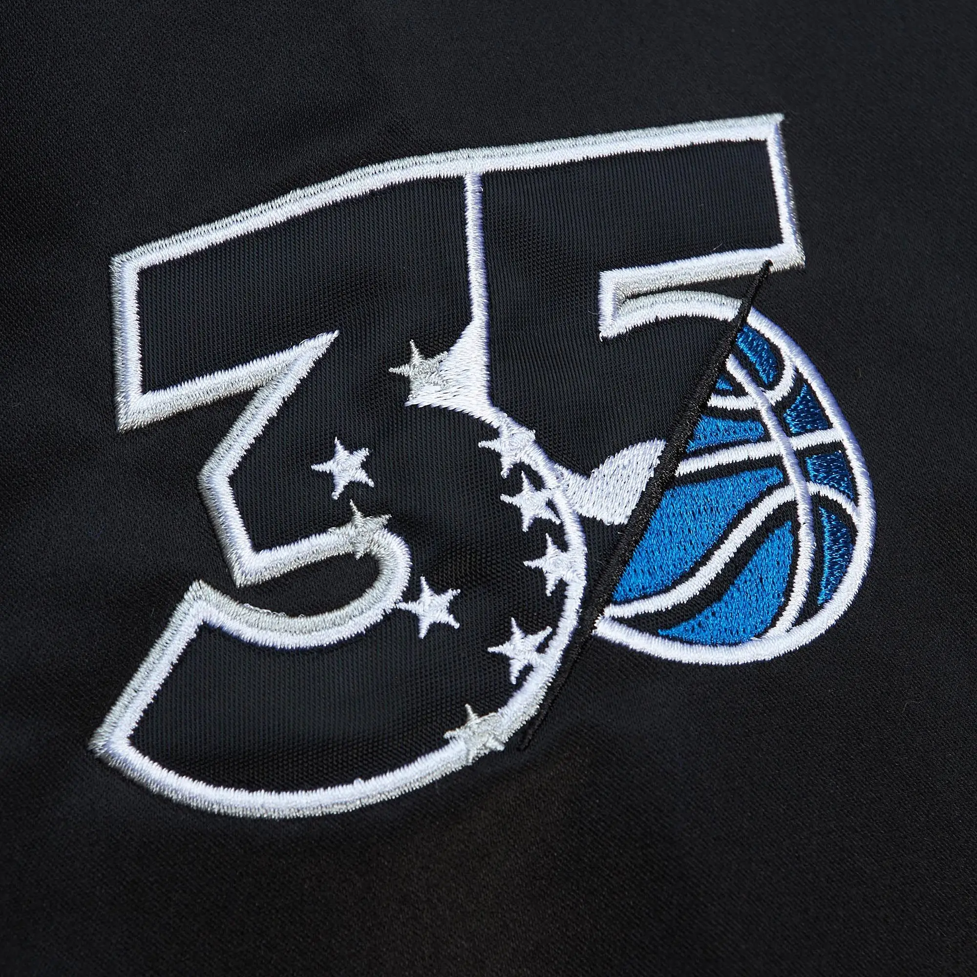 Orlando Magic Unisex Black Satin Varsity White Jacket - Image 4