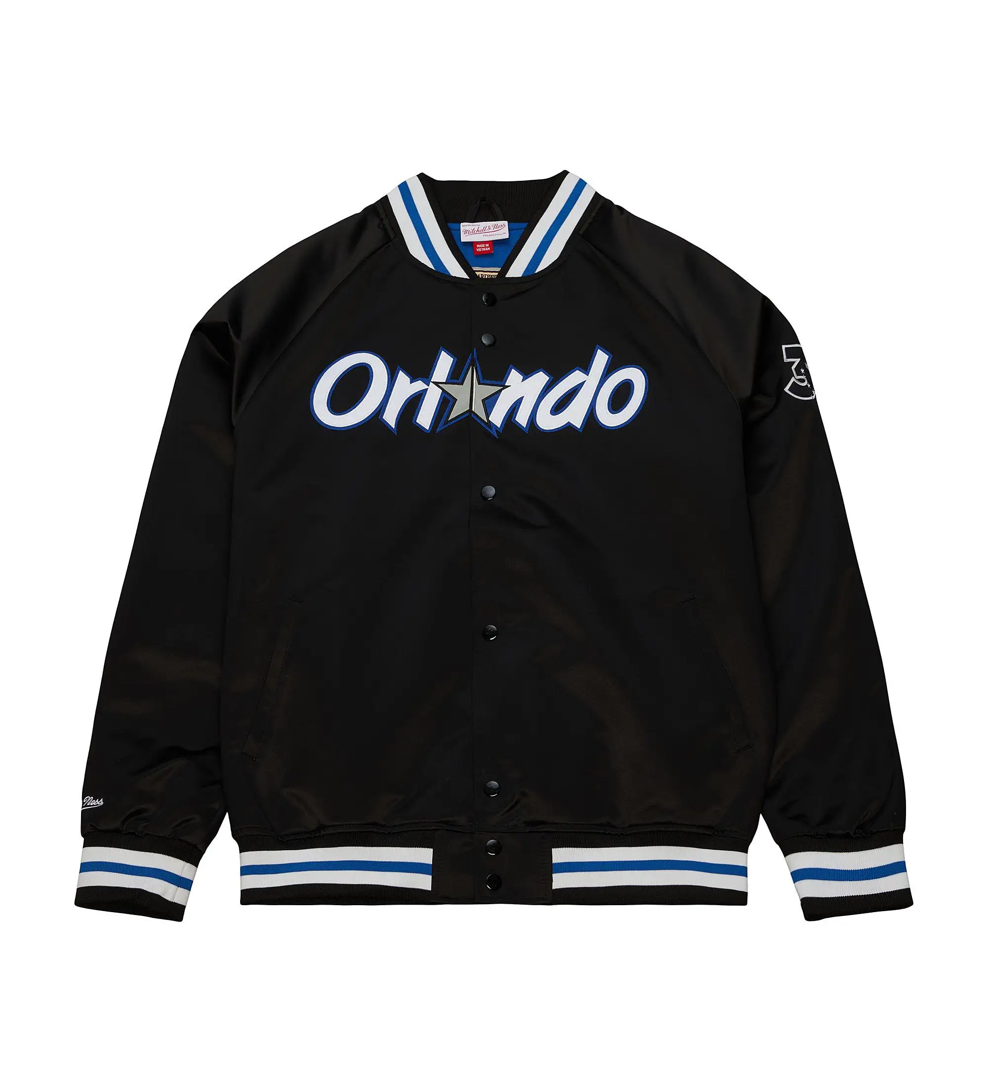 Orlando-Magic-Black-Satin-Varsity-White-Jacket-LeatherMoto