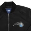 Orlando Magic Team Logo Black Satin Rib-Knitted Collar Varsity Jacket - Image 3