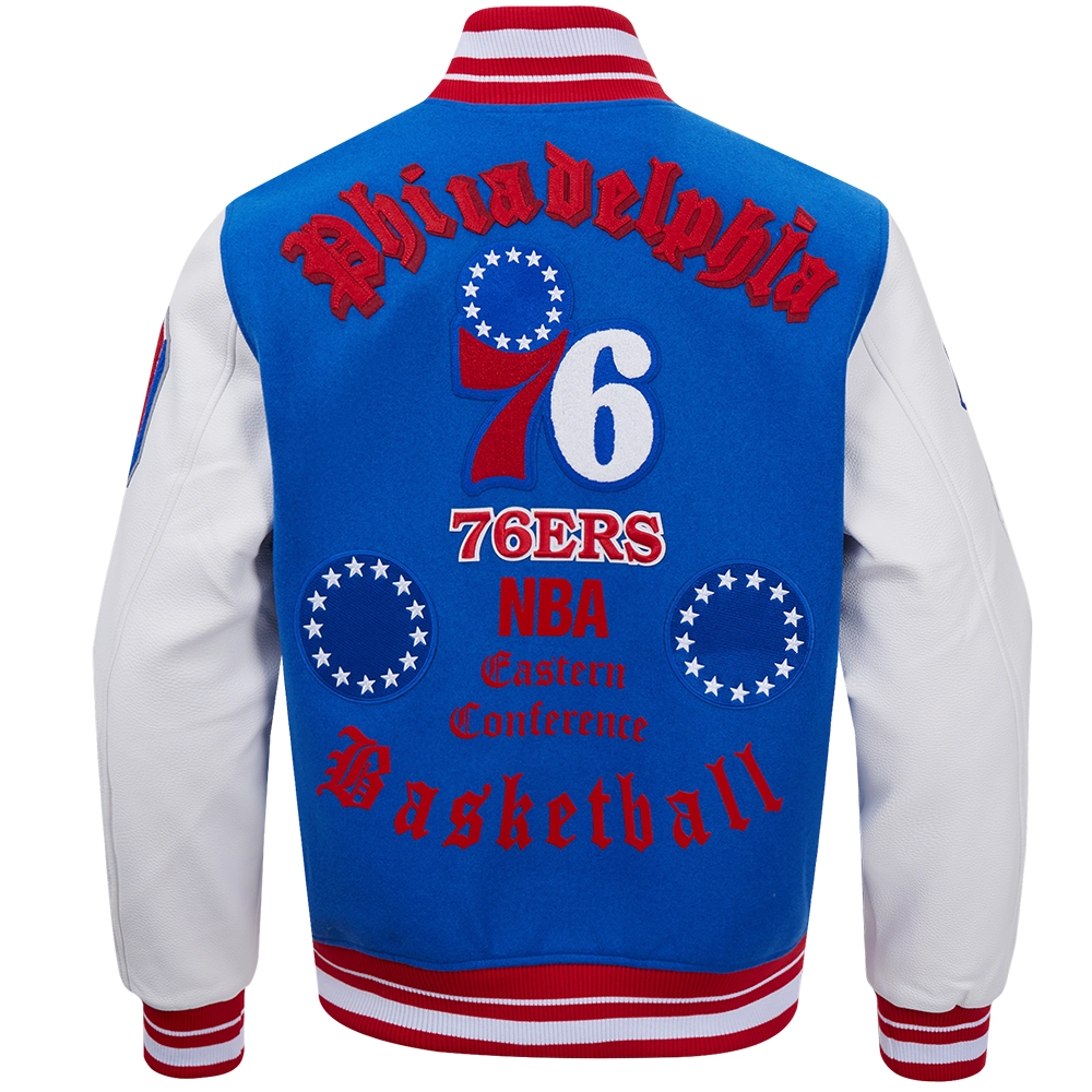 Philadelphia 76ers Basketball Team Players Wool & Leather Varsity Jacket-LeatherMoto