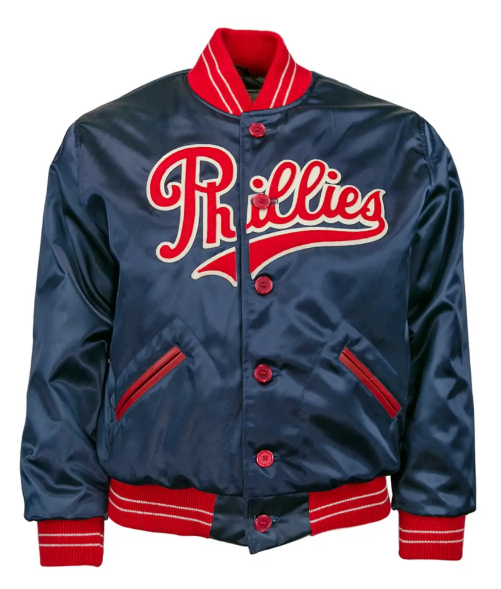 Philadelphia-Phillies-1937-Authentic-Satin-Navy-Varsity-Jacket-LEATHER MOTO 1