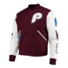 Philadelphia-Phillies-Maroon-Varsity-Bomber-Jacke-LEATHER MOTO 1