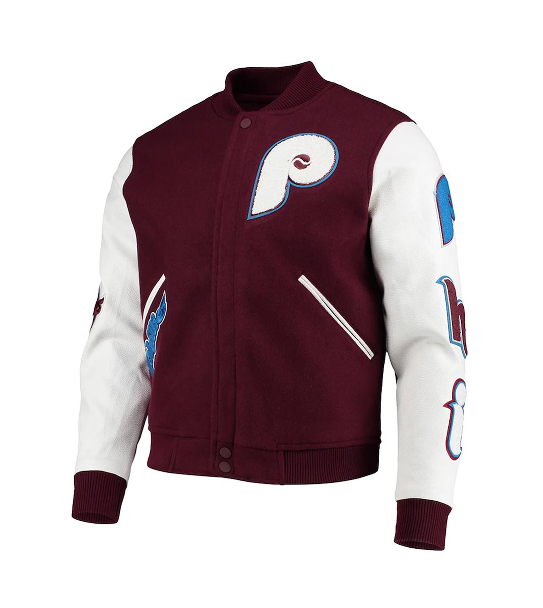 Philadelphia-Phillies-Maroon-Varsity-Bomber-Jacke-LEATHER MOTO 1