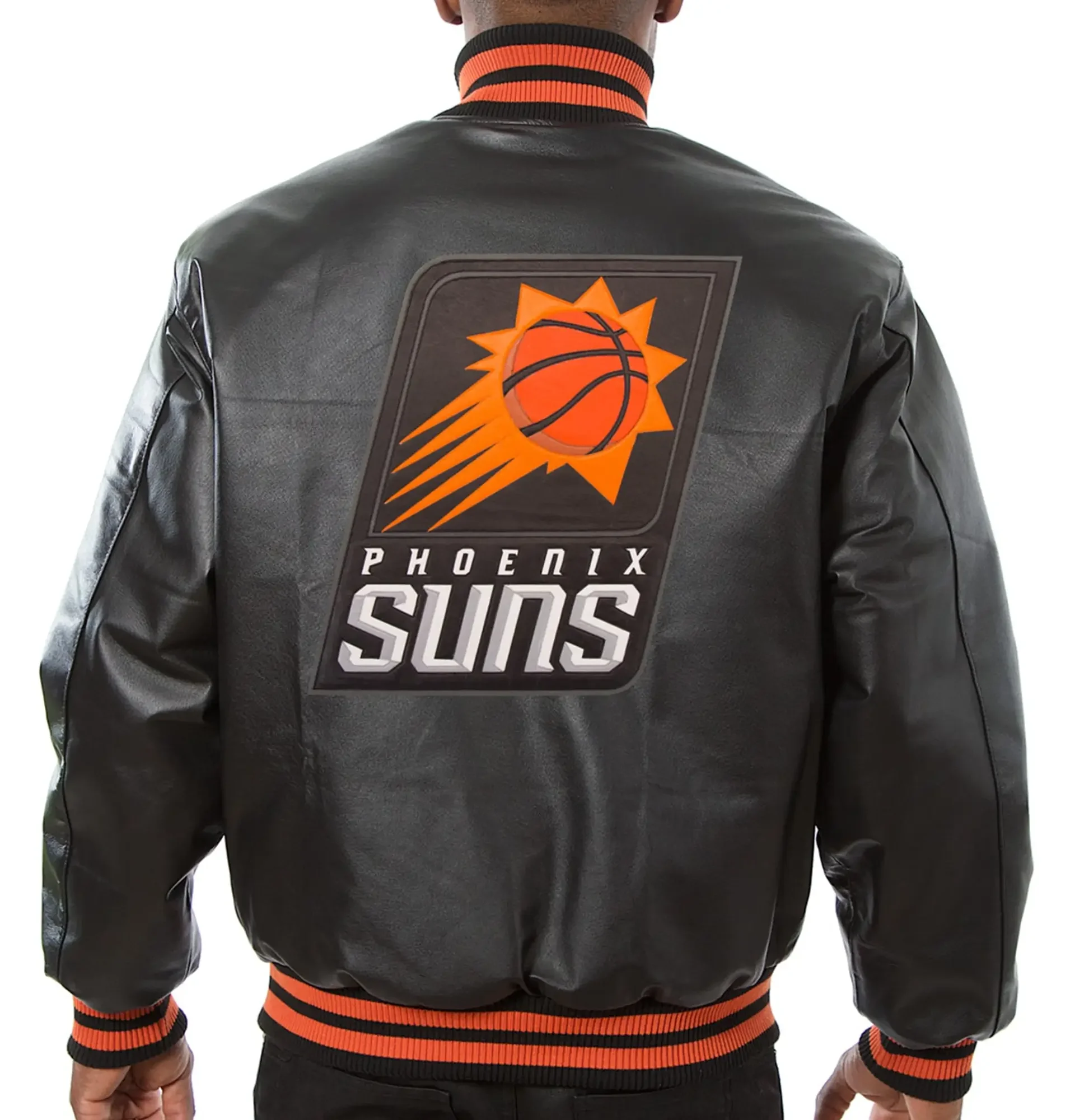 Phoenix-Suns-Basketball-players-Black-Leather-Varsity-Jacket-LeatherMoto