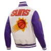 Phoenix Suns Classic Rib Purple/Cream Wool & Leather Varsity Jacket - Image 4
