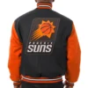 Phoenix Suns Team Players Wool Varsity Jacket (Black & Orange) - Image 2