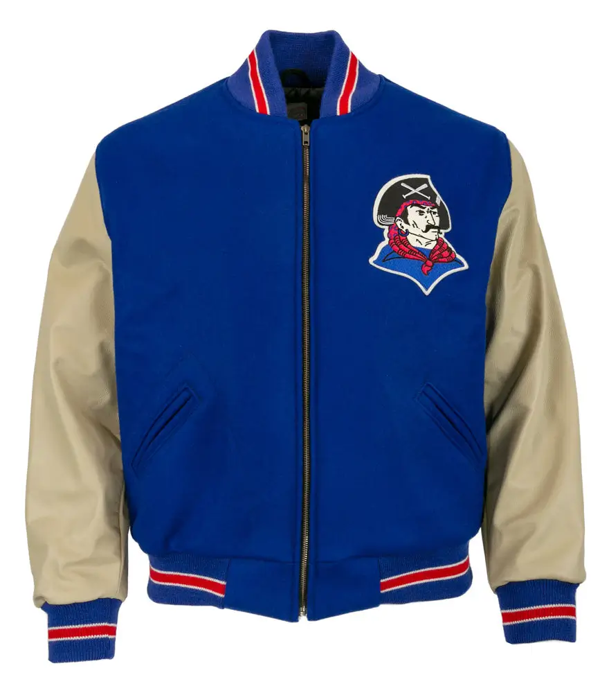 Pittsburgh-Pirates-1945-Authentic-Royal-Blue-Wool-Leather-Varsity-Jacket-LEATHER MOTO 1
