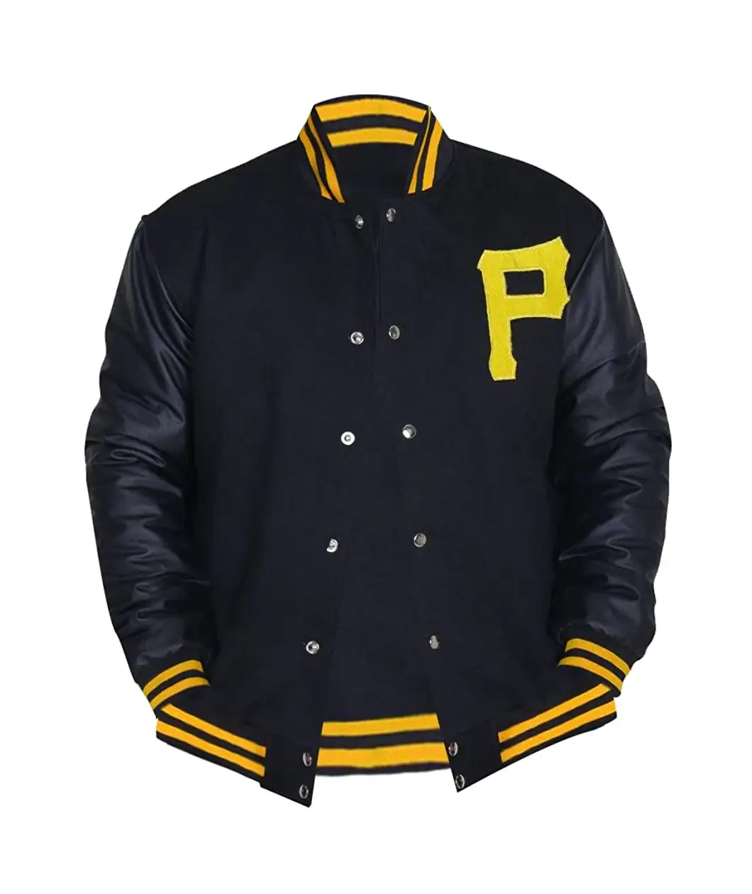 Pittsburgh-Pirates-Majestic-Black-Varsity-Jacket-LEATHER MOTO 1